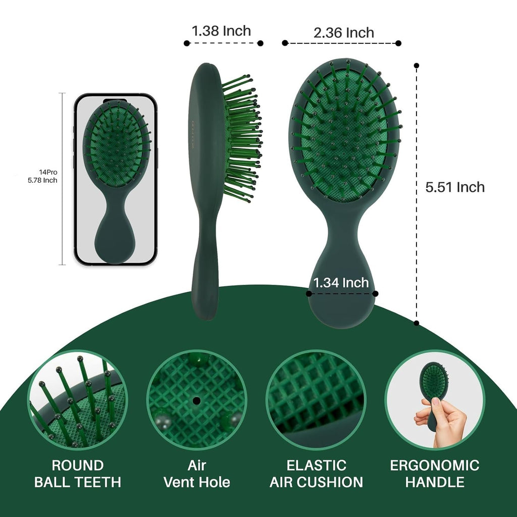 RHOS Folding Brush with Mirror for women, featuring ergonomic handle and air vent design. Available online now!