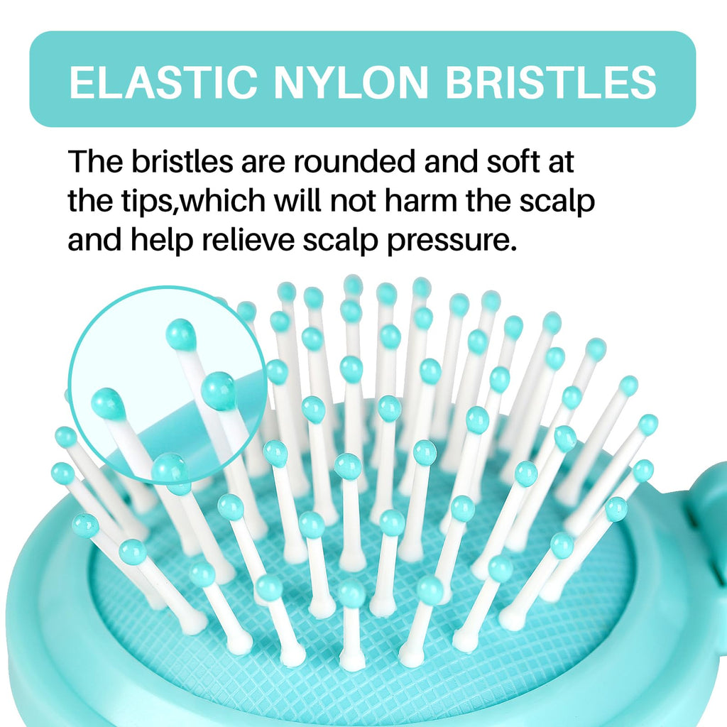 Convenient RHOS folding brush with soft elastic nylon bristles. Order online now for easy styling at home and on-the-go!
