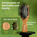 Discover the RHOS Folding Brush with Mirror, crafted from olive wood. Stylish and ergonomic, order online today!