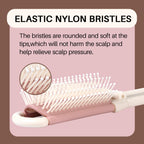 Compact RHOS folding brush with elastic nylon bristles and a built-in mirror, perfect for on-the-go styling. Verified by CuratCart.