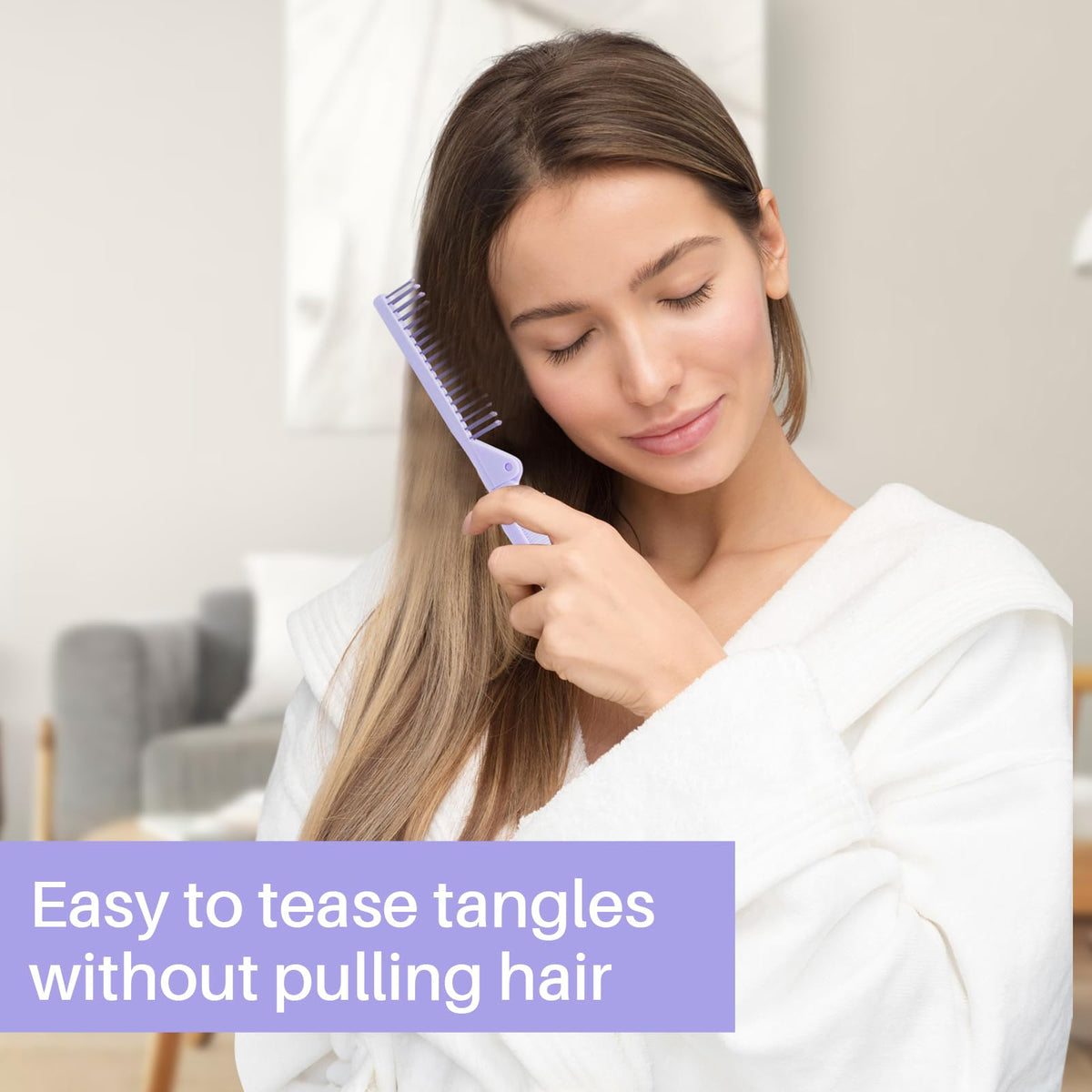Discover the RHOS Folding Brush with Mirror for Women, a genuine product designed for easy tangles removal without pulling hair.