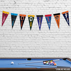 Rico Industries NFL Mini Pennant Set featuring vibrant team logos, 100% Authentic and available at Curat Cart in India.