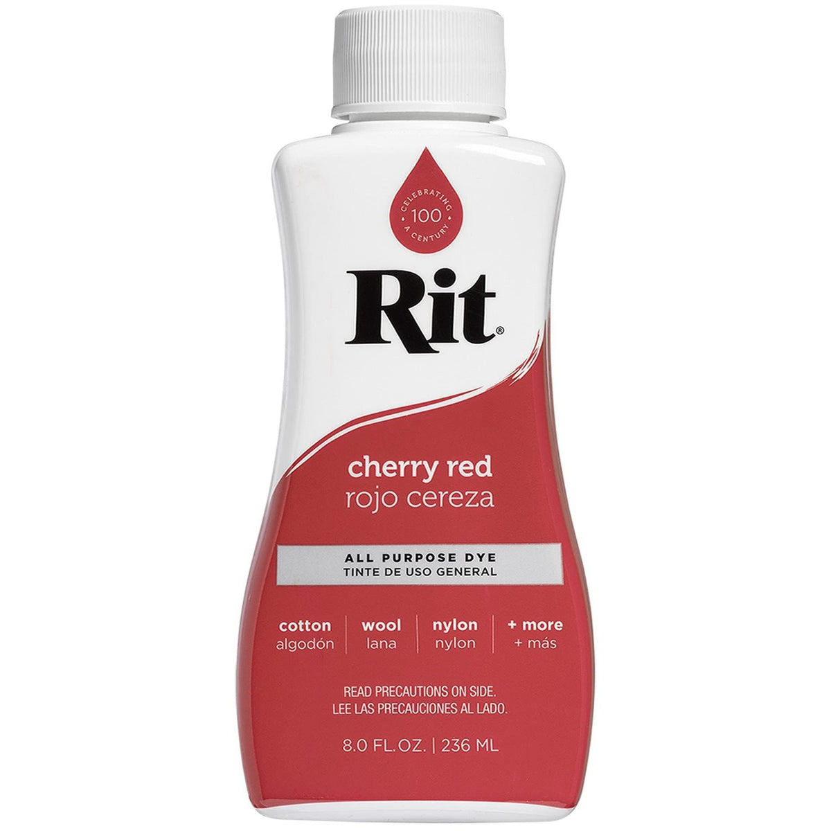 Rit All Purpose Liquid Dye in Cherry Red, a premium import ideal for various fabrics. Available at Curat Cart.