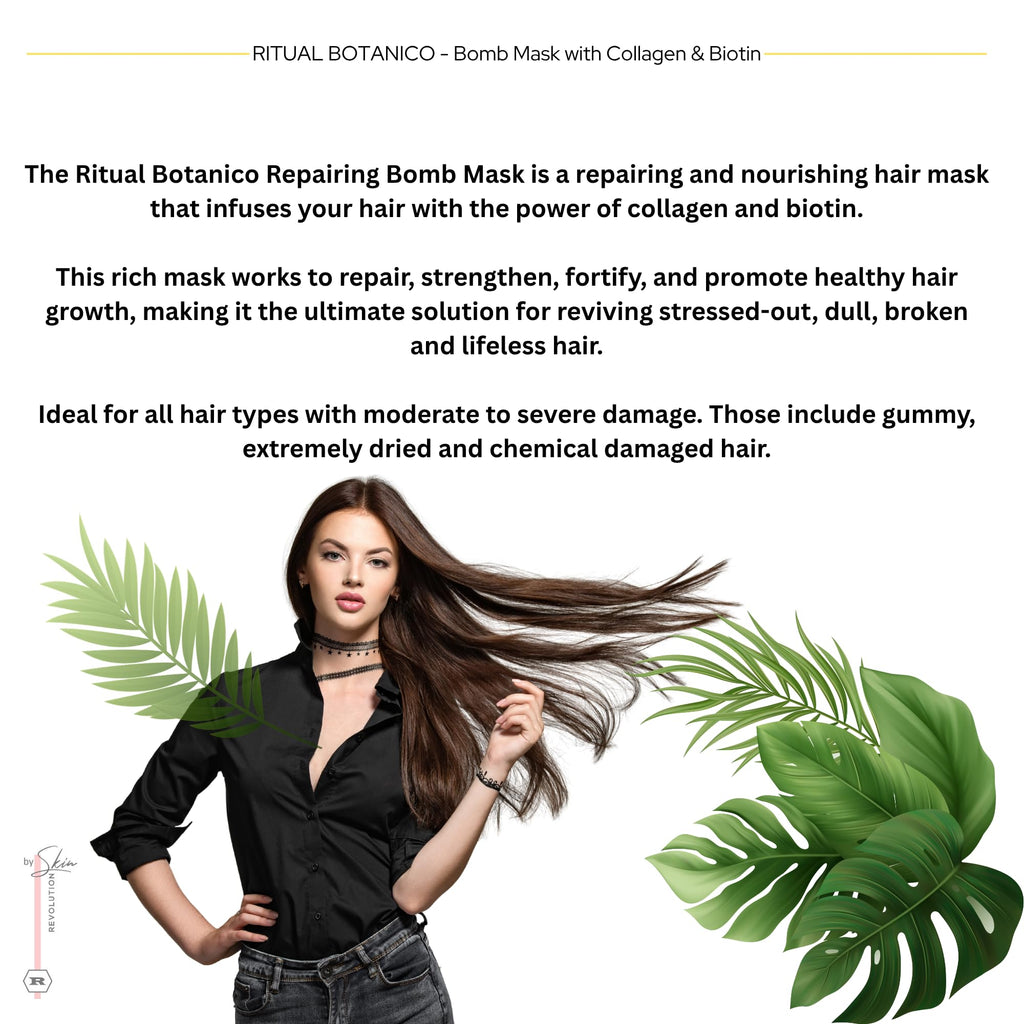 Ritual Botánico Keratina Orgánica hair mask, revitalizes damaged hair with collagen & biotin. Order online for healthy locks!