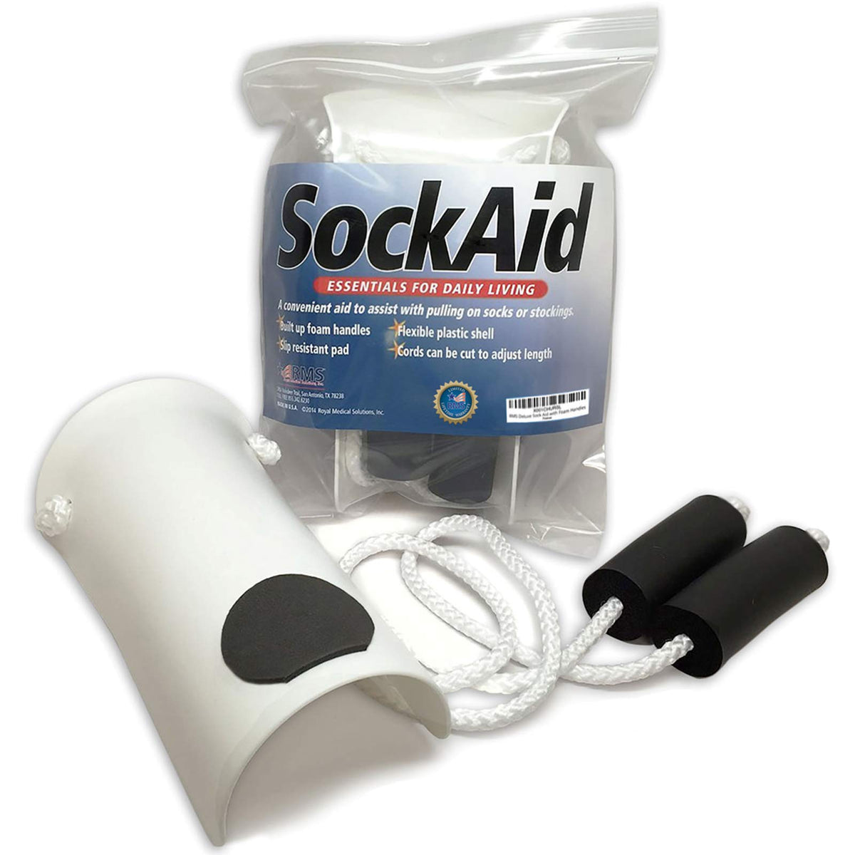 RMS Deluxe Sock Aid, a premium imported aid for easily pulling on socks, available at Curat Cart. Enhance your daily living experience.