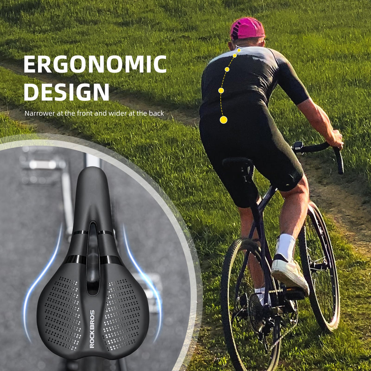 Experience ultimate comfort with the ROCKBROS Waterproof Bicycle Saddle, a premium import designed for avid cyclists. Available at Curat Cart.