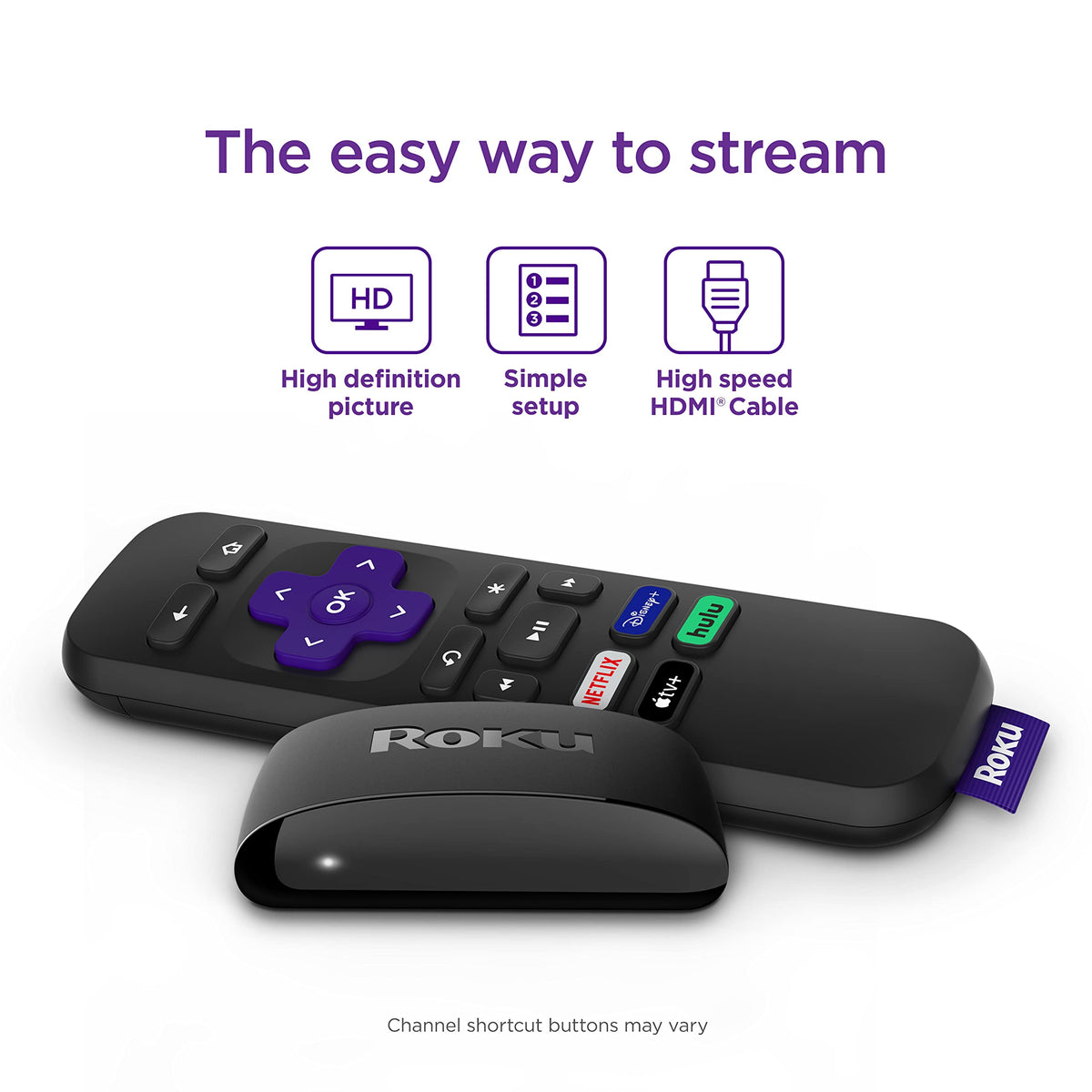 Roku Express streaming device with remote control. Order online in India for easy setup and high-definition streaming.