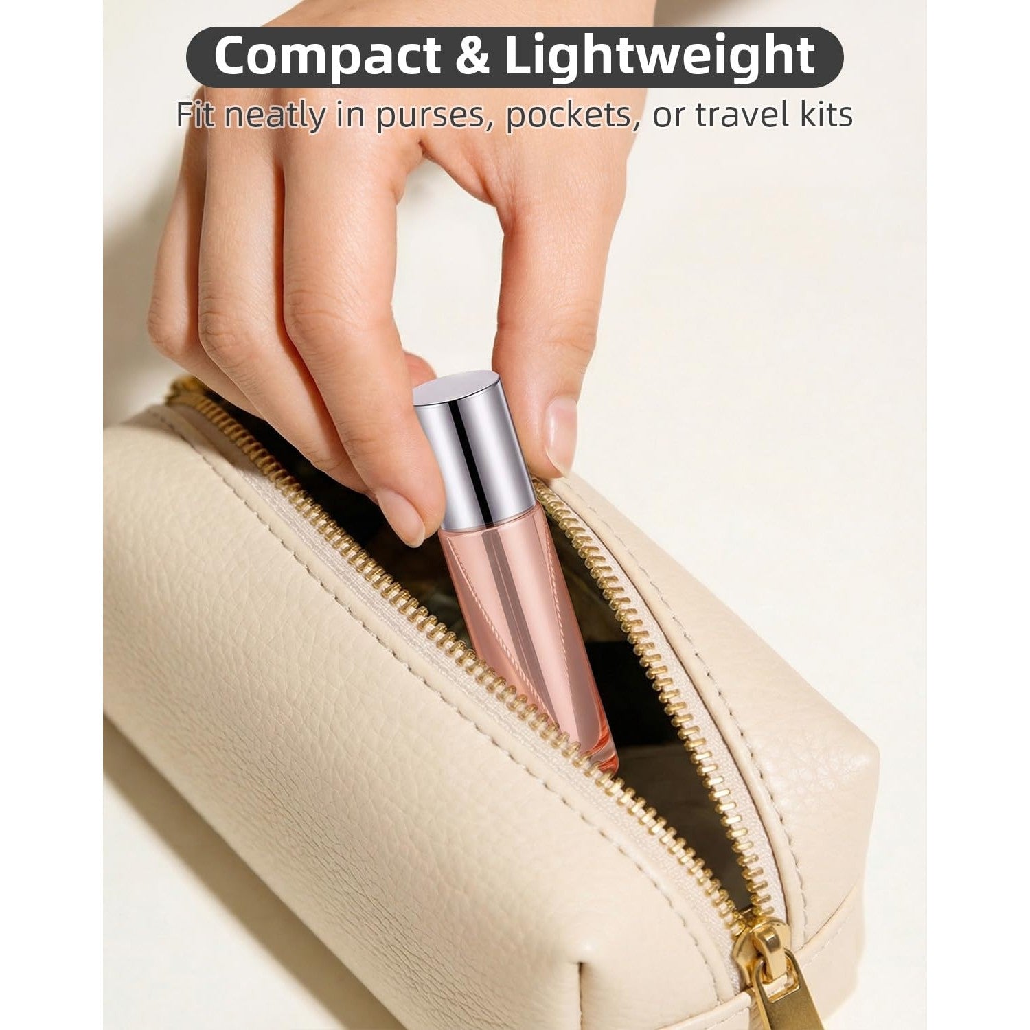Set of 12 compact roller bottles for essential oils, perfect for travel and storage. Verified by CuratCart.