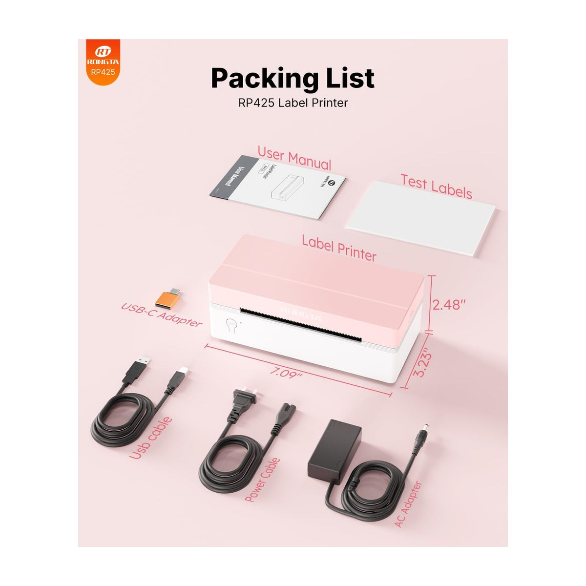 Discover the premium imported Rongta Bluetooth Thermal Label Printer, complete with essential accessories, available at Curat Cart.