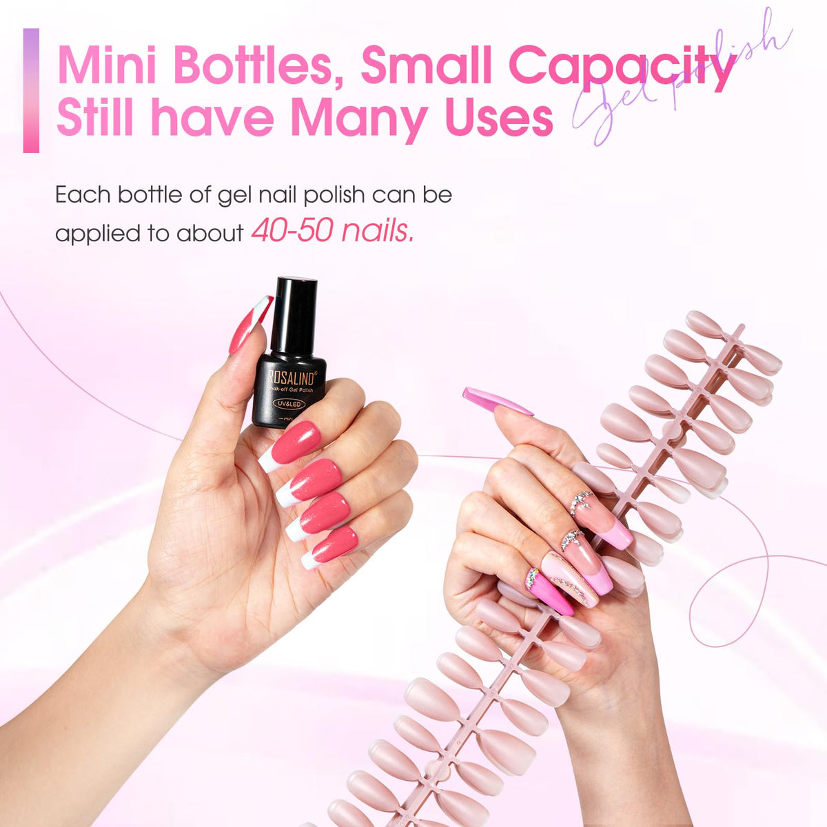 ROSALIND 30pcs gel nail polish kit with mini bottles, perfect for versatile nail designs. Verified by CuratCart.