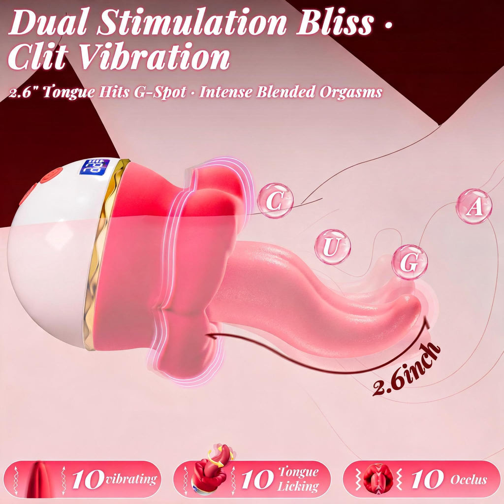 Experience the 2.6" Rose Toy Tongue Vibrator for dual stimulation bliss. 100% Authentic and available at Curat Cart in India.
