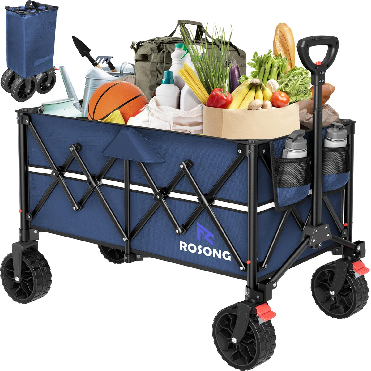Discover the ROSONG Collapsible Wagon Cart, specially curated by Curat Cart for effortless transport of groceries and gear.