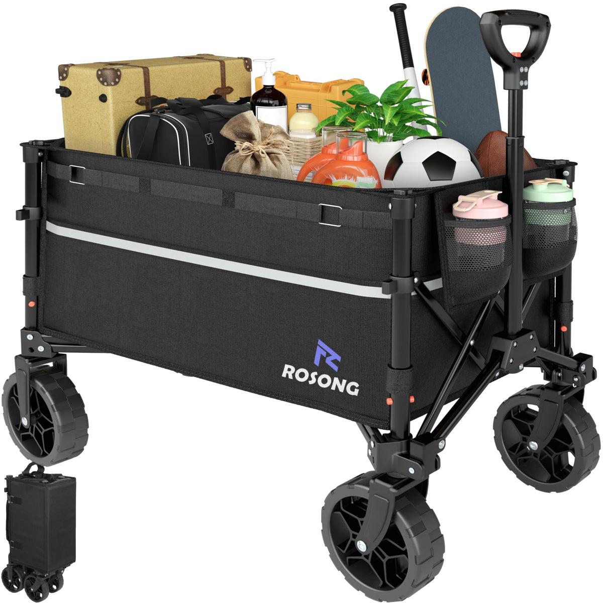 Discover the ROSONG Collapsible Wagon Cart, a premium import, perfect for versatile storage and outdoor adventures. Available at Curat Cart.