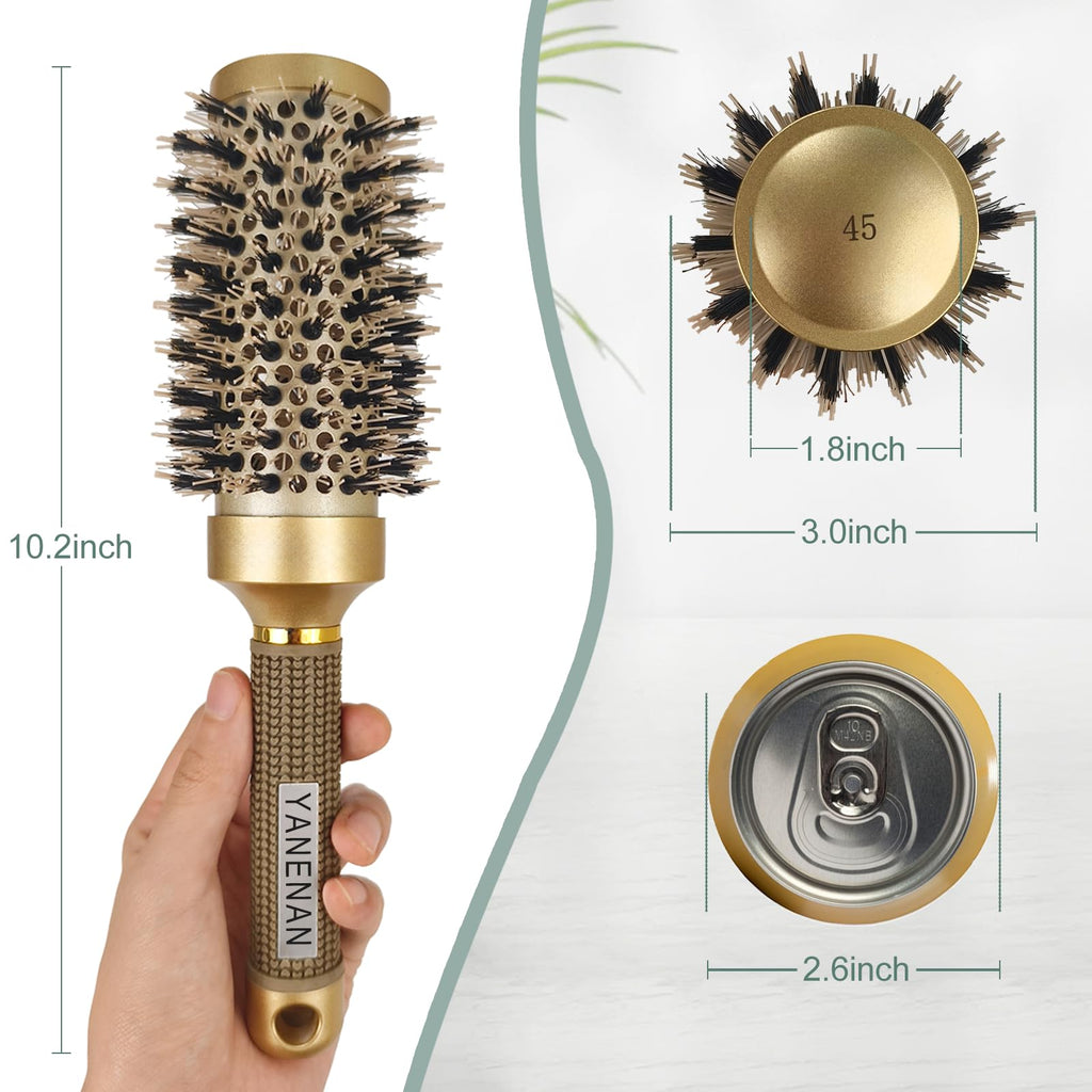 Premium imported Boar Bristle Round Brush from Curat Cart, ideal for styling and smoothing hair. Perfect for salon-quality results.