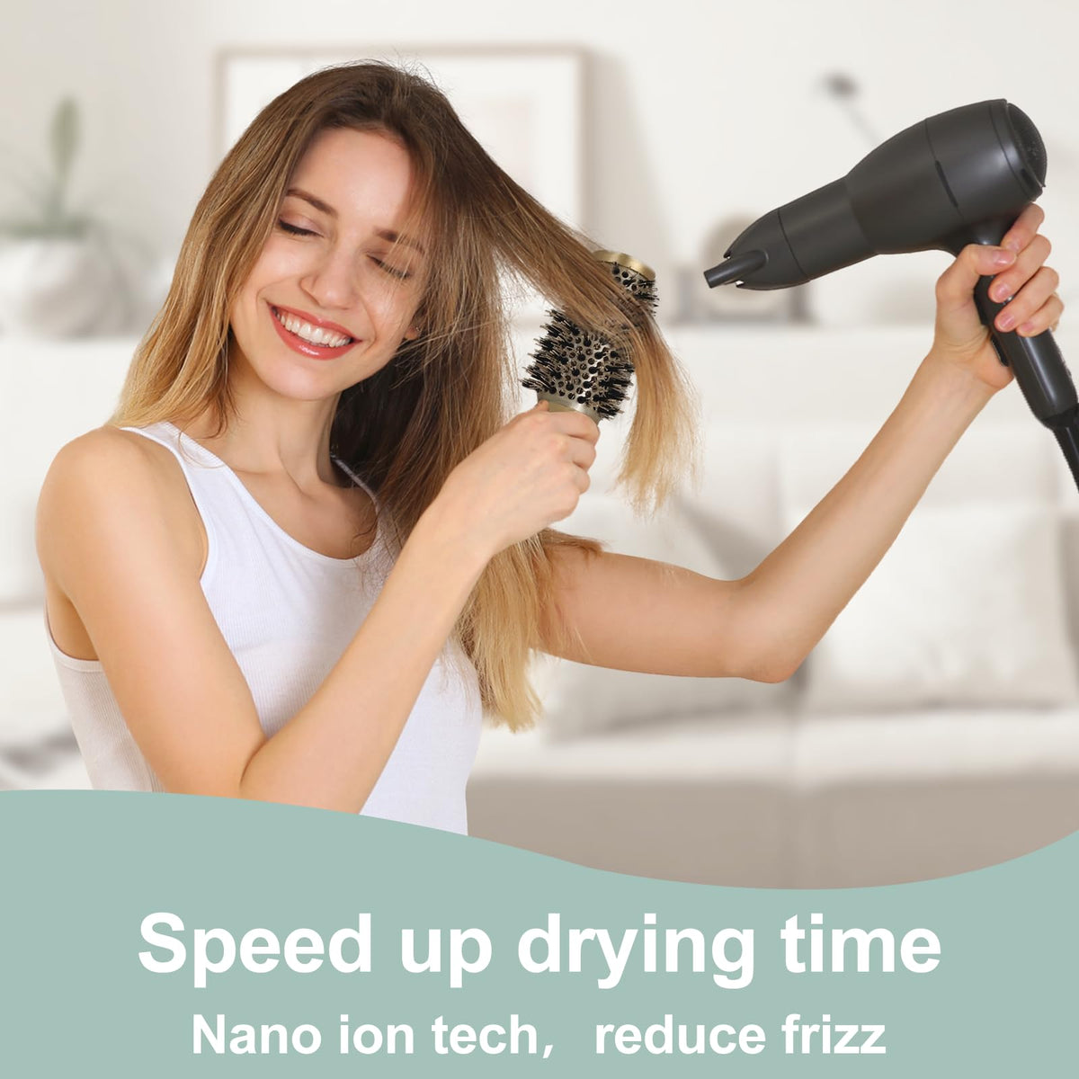 Experience frizz-free styling with the Boar Bristle Round Brush, 100% Authentic and available at Curat Cart in India.
