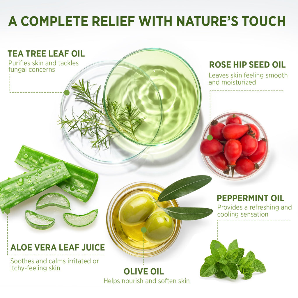 Authentic Roycederm Tea Tree Body Wash, infused with natural oils for soothing relief, moisturizing skin effectively.