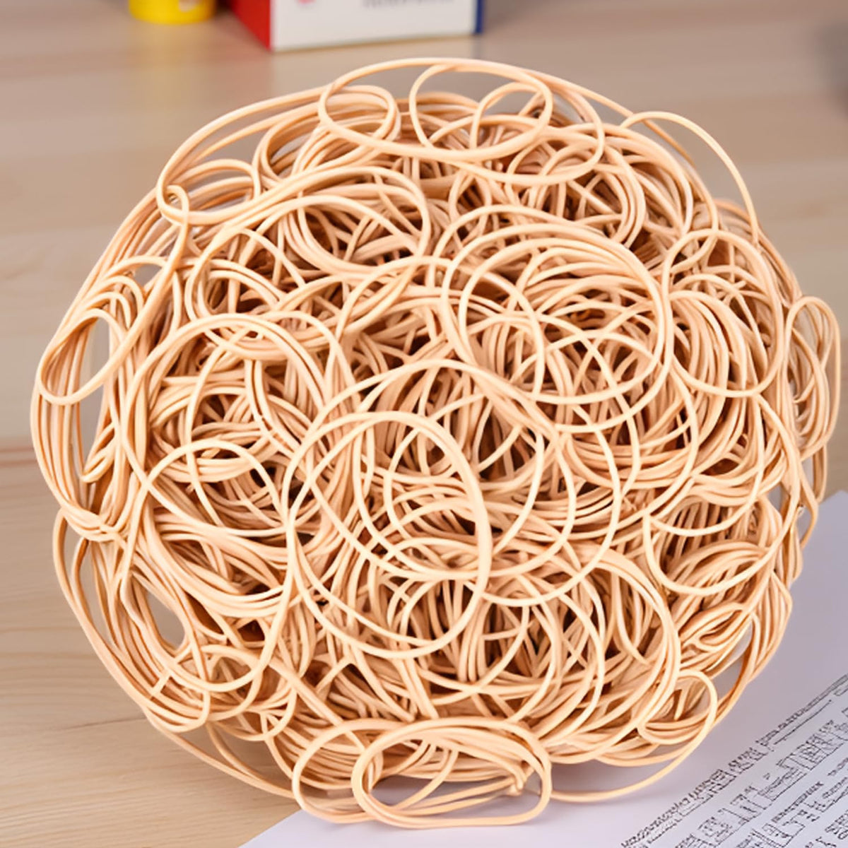Versatile beige rubber bands, perfect for daily use. Get organized effortlessly with 300pcs from Curat Cart.