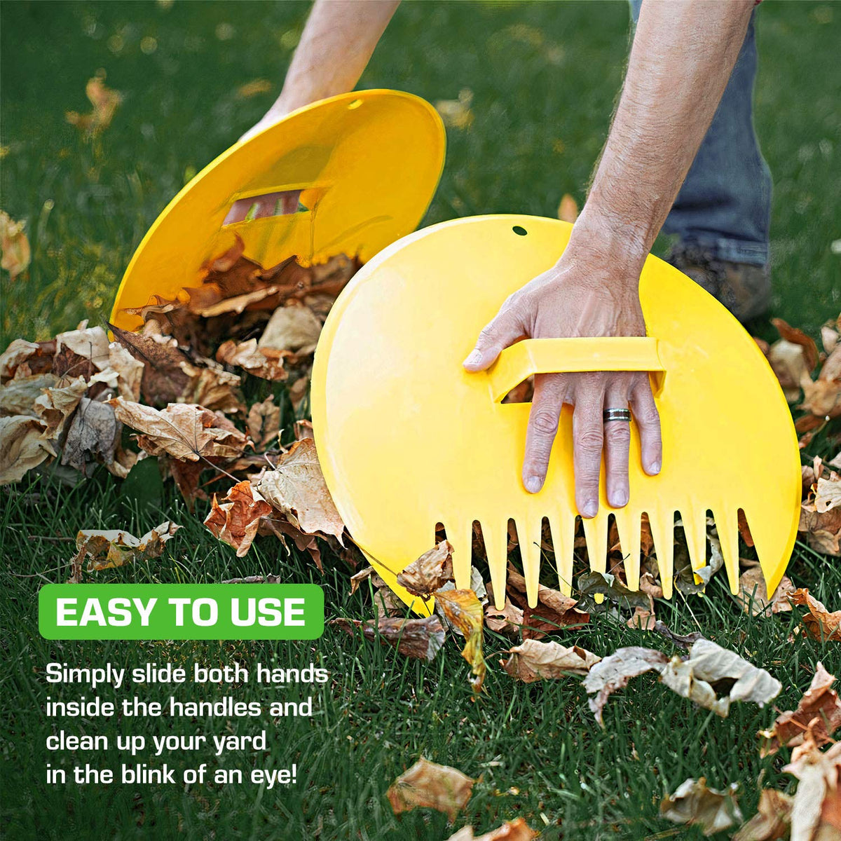 Effortlessly clean your yard with Rugg Original Leaf Scoops, designed for easy use and quick yard cleanup. Available at Curat Cart.