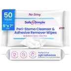 Discover Safe n’ Simple Adhesive Remover Wipes, a premium import from Curat Cart, ideal for light adhesives and gentle on skin.