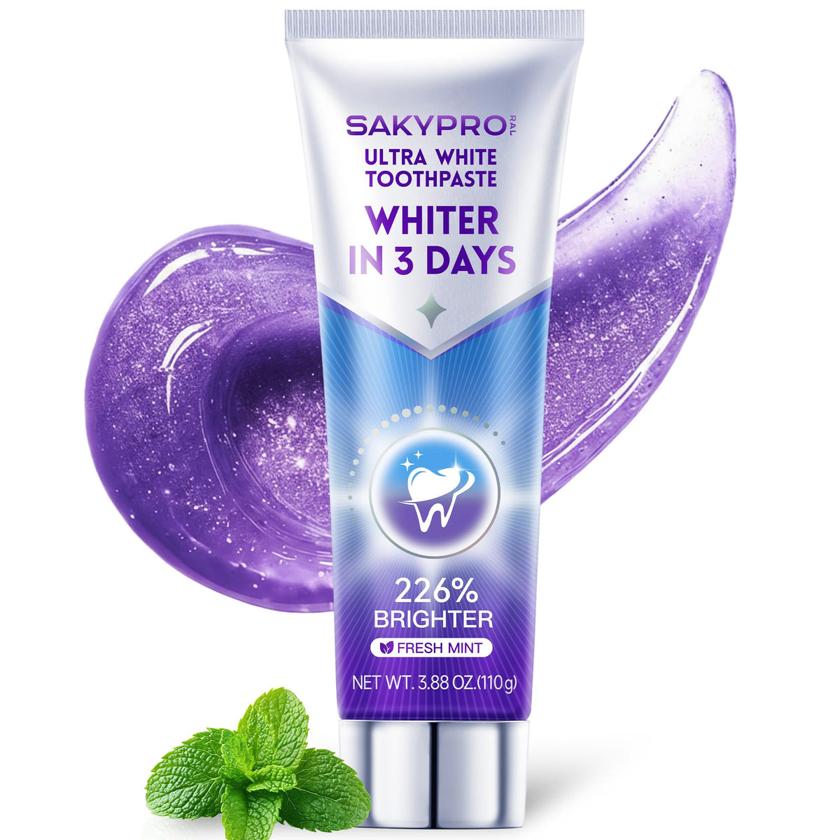 Experience premium imported SAKYPRORAL Whitening Toothpaste, delivering brighter teeth in just three days. Available at Curat Cart.