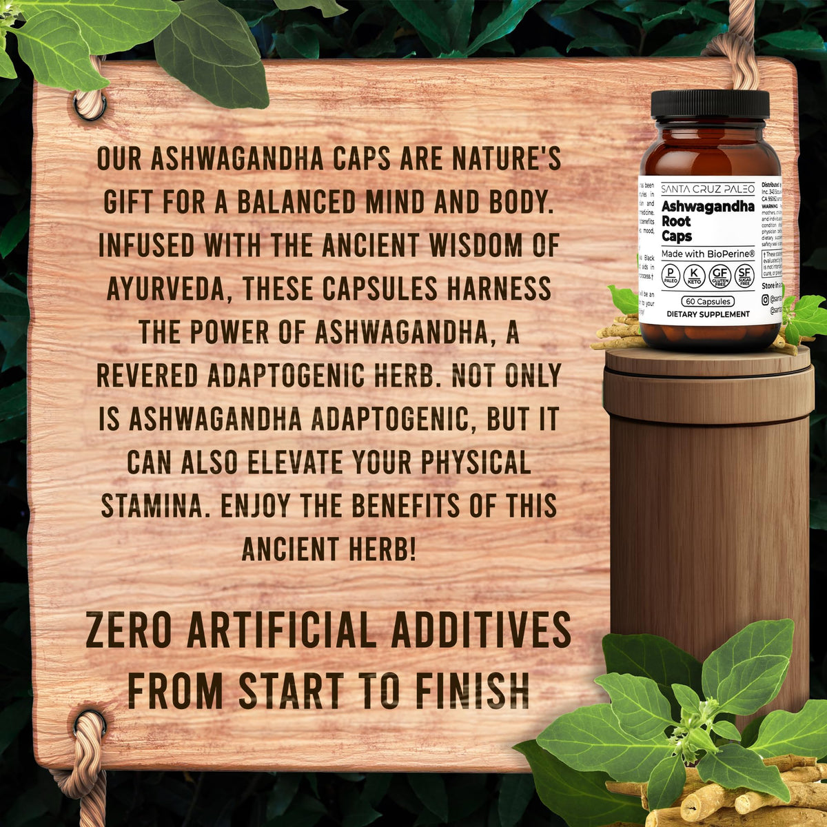 Discover Santa Cruz Ashwagandha Capsules, specially curated by Curat Cart for enhanced physical stamina and mental balance.