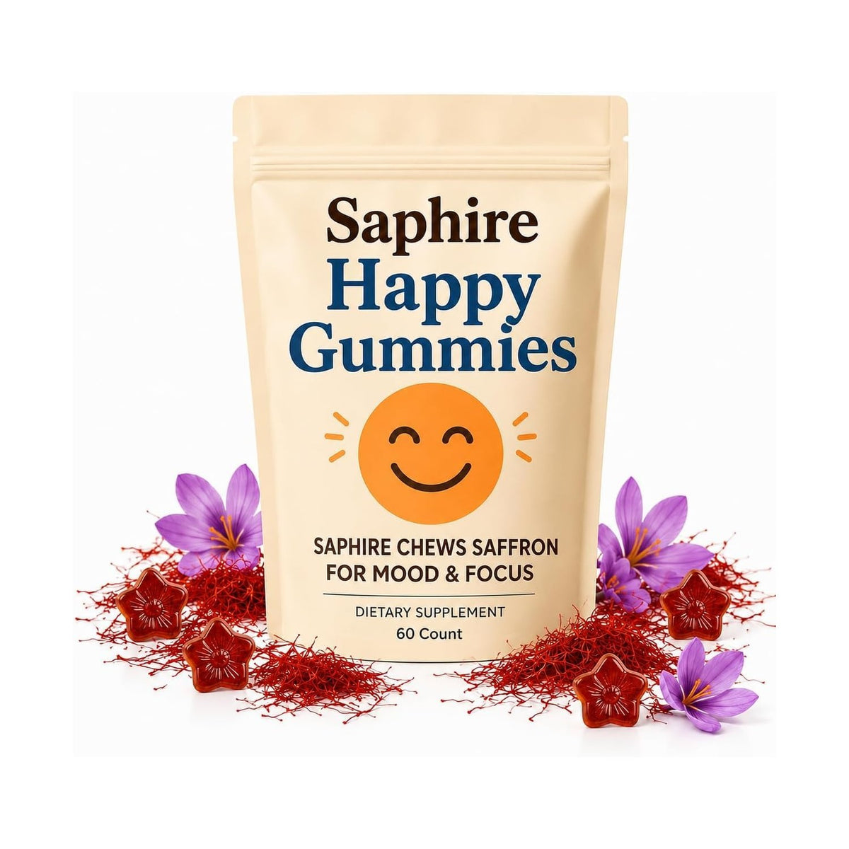 Discover Saphire Saffron Gummies, a premium import for mood and focus. Available at Curat Cart. Enjoy wellness in every bite.