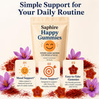 Saphire Saffron Gummies offer mood and focus support, perfect for daily use. Available at Curat Cart for a premium experience.