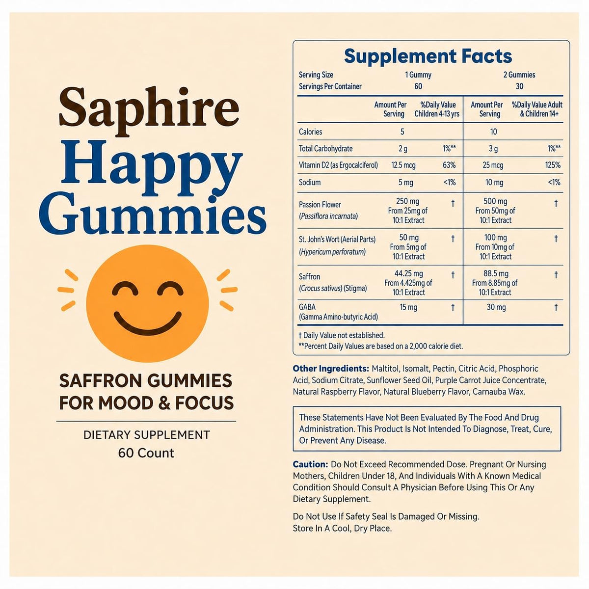 Saphire Saffron Gummies for mood and focus, 100% authentic and available in India at Curat Cart.