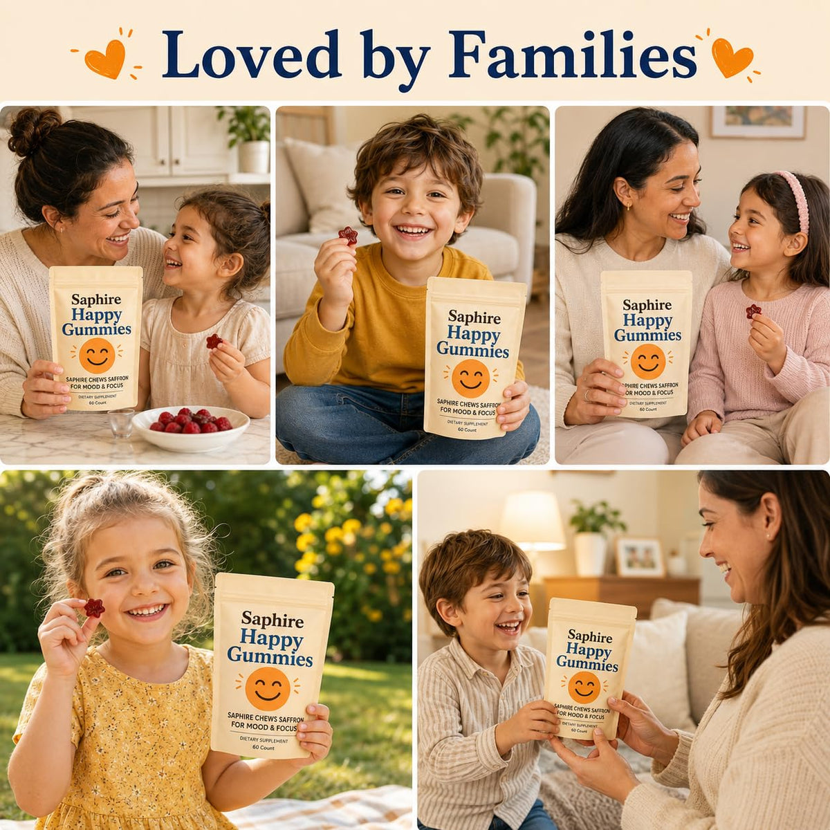 Saphire Saffron Gummies, a premium imported snack, loved by families for health and taste. Available at Curat Cart.