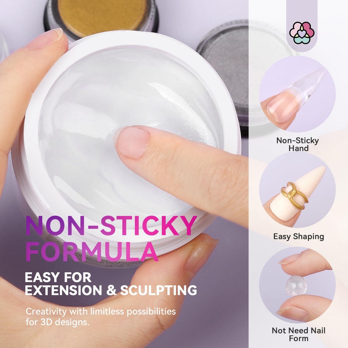 SAVILAND 60g Solid Builder Nail Gel offers a non-sticky formula, perfect for sculpting and extending nails with ease. Verified by CuratCart.