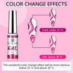 SAVILAND One-Step Gel Nail Polish Pen shows color change effects with temperature. Premium imported for vibrant results.