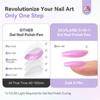 SAVILAND 5-in-1 Gel Nail Polish Pens simplify nail art with quick application. Only 5 minutes needed. Verified by CuratCart.