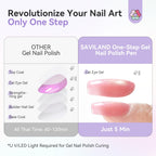 Premium imported SAVILAND One-Step Gel Nail Polish Pen offers a fast, easy solution for stunning nail art in just 5 minutes.