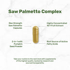 Saw Palmetto Supplement with Pumpkin Seed, highly concentrated capsules in official packaging from Curat Cart, ensuring premium quality.