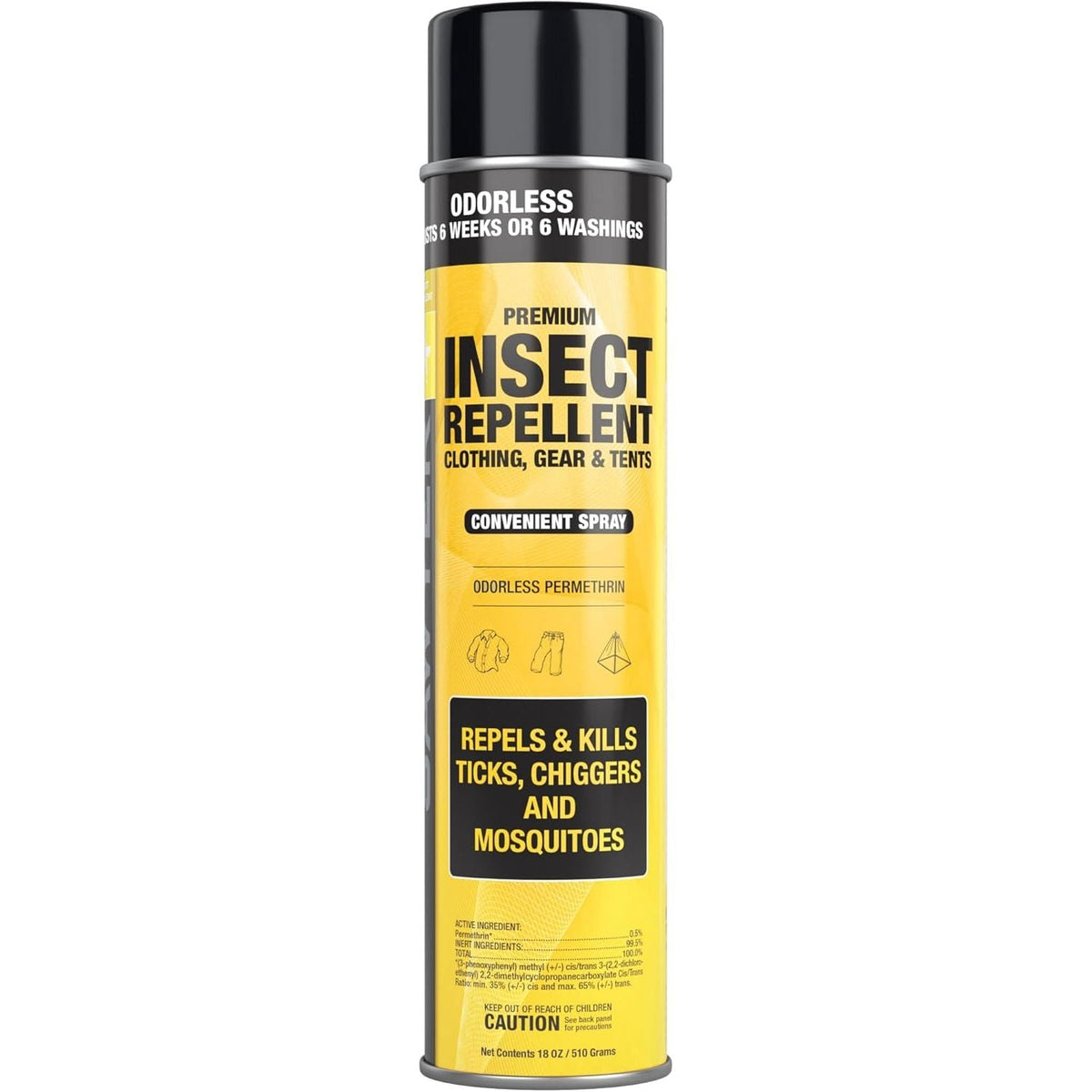 Premium imported Sawyer Permethrin insect repellent spray for clothing, gear, and tents. Odorless and effective.