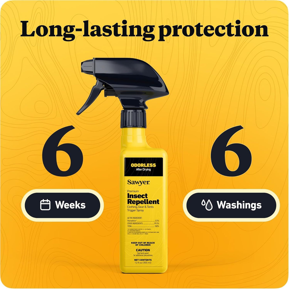 Sawyer Permethrin Insect Repellent spray offers long-lasting protection, verified by CuratCart. Enjoy odorless repellent for weeks.