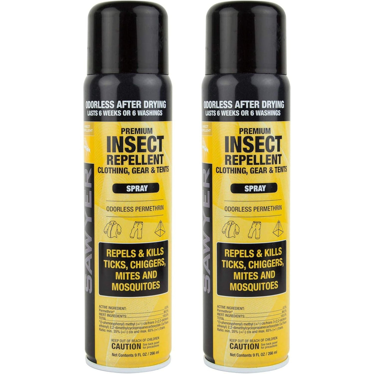 Premium Sawyer insect repellent spray, odorless formula, effectively repels ticks and mosquitoes. Verified by CuratCart.