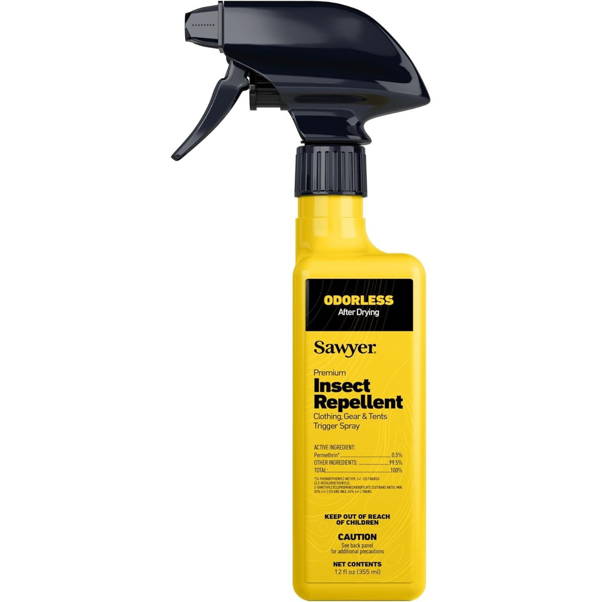 Premium imported Sawyer insect repellent spray, ideal for clothing and gear. Odorless formula for effective protection.