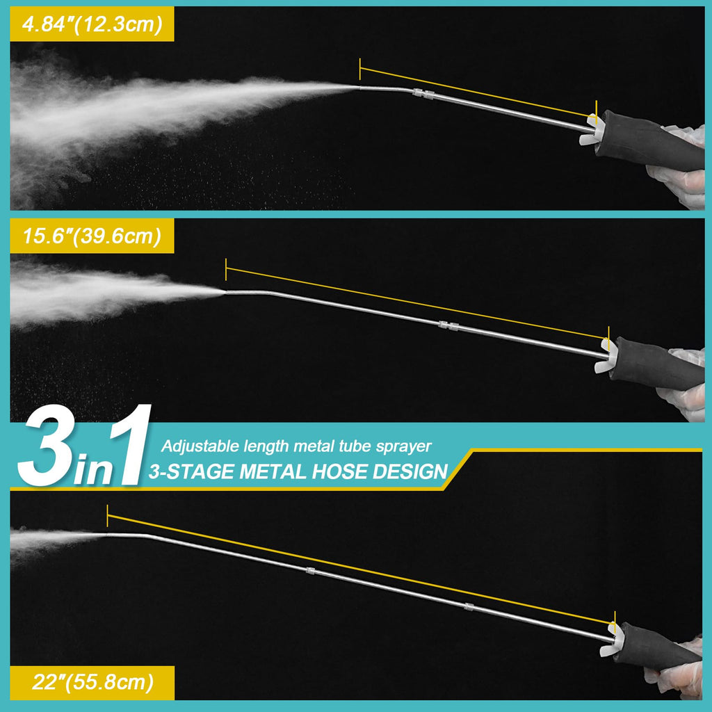 Sbestily Diatomaceous Earth Duster in high-quality, official packaging showcases a 3-in-1 adjustable length metal tube for versatile use. Available at Curat Cart.