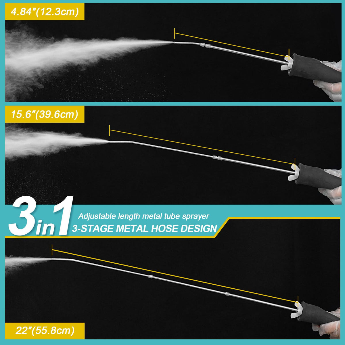 Sbestily Diatomaceous Earth Duster in high-quality, official packaging showcases a 3-in-1 adjustable length metal tube for versatile use. Available at Curat Cart.