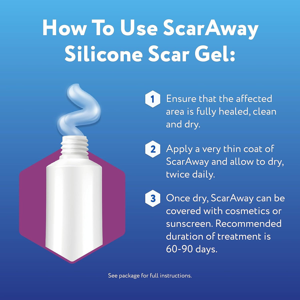 Detailed usage guide for ScarAway Medical-Grade Silicone Scar Gel, verified by CuratCart for trust and quality.