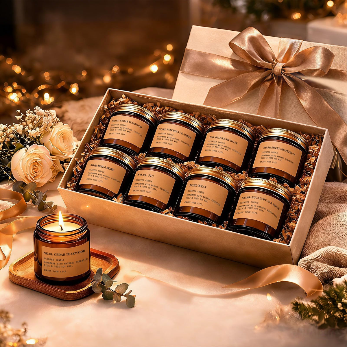 Experience luxury with this Scented Candles Gift Set from Curat Cart. 100% Authentic and available in India for a fragrant ambiance.