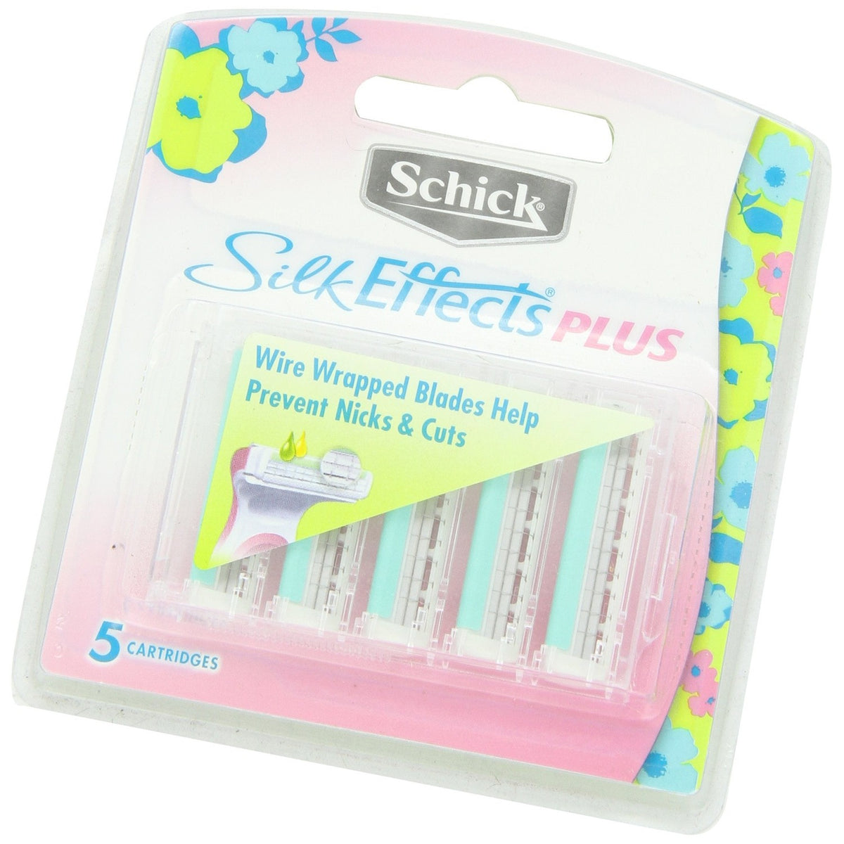 Schick Hydro Silk Razor Blade Refills in official packaging, featuring wire-wrapped blades for a smooth shave. Available at Curat Cart.
