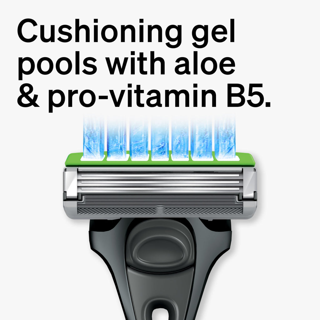 Schick Hydro Ultra Sensitive razor features gel pools with aloe & pro-vitamin B5 for a smooth shave. Verified by CuratCart.