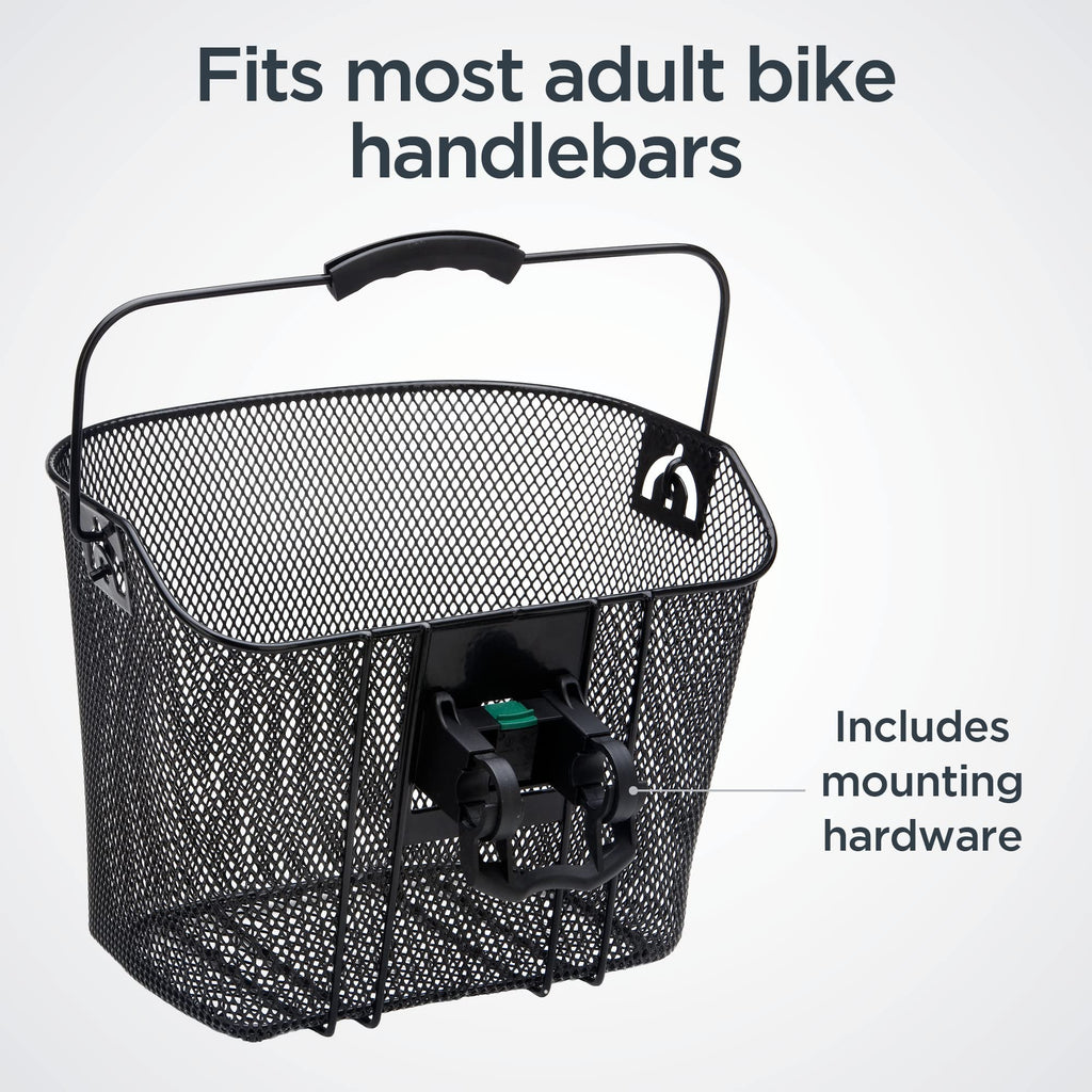 Discover the Schwinn Wire Bike Basket, specially curated by Curat Cart, designed to fit most adult bike handlebars. Perfect for your rides.