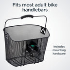 Discover the Schwinn Wire Bike Basket, specially curated by Curat Cart, designed to fit most adult bike handlebars. Perfect for your rides.
