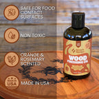 Scorch Marker Wood Finishing Oil is non-toxic, safe for food contact, and made in the USA. Available at Curat Cart.