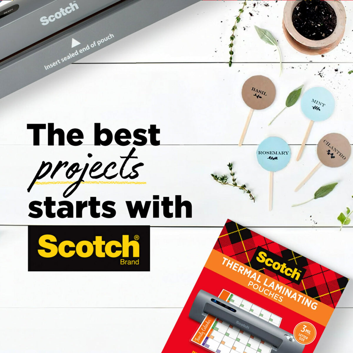 Transform your projects with the Scotch Thermal Laminator, specially curated by Curat Cart for premium quality. Enhance your creativity.