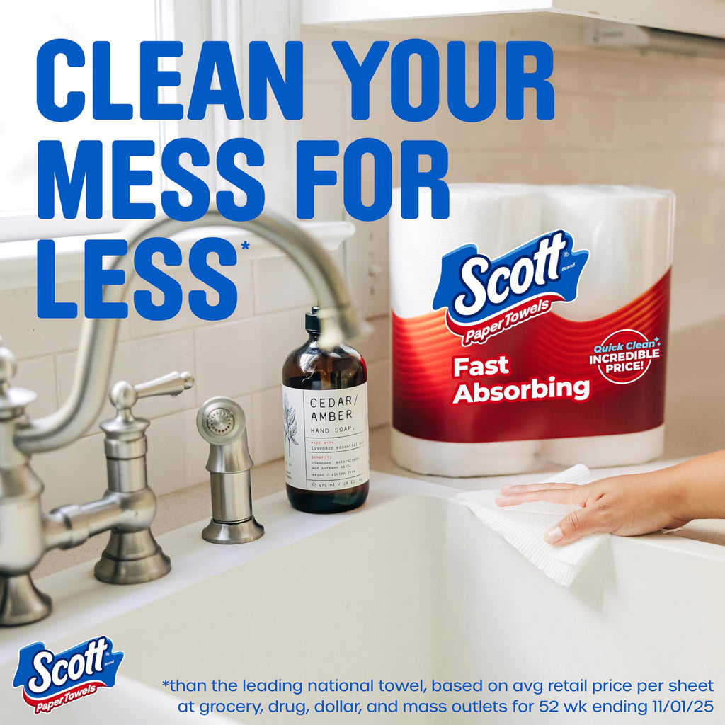 Scott Paper Towels offer fast absorption for quick cleanup. Perfect for daily use, available at Curat Cart.