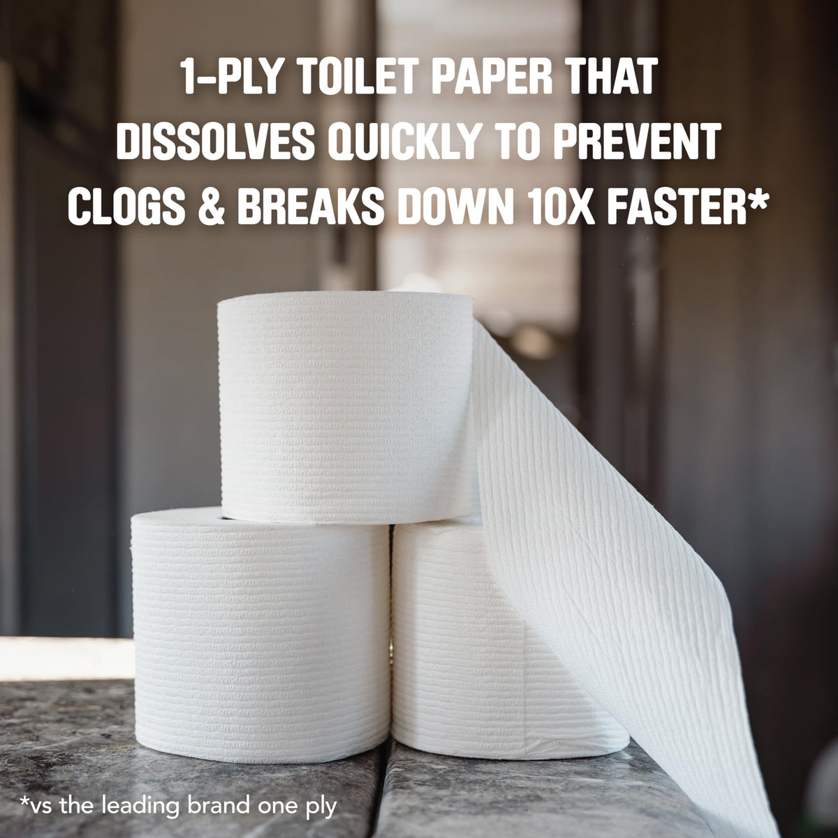 Scott Rapid-Dissolving Toilet Paper, 1-ply rolls prevent clogs and dissolve 10x faster. 100% Authentic, available at Curat Cart.